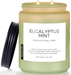 M&SENSE Eucalyptus & Mint Candles for Home Scented, 19.4oz 110 Hours Burn Soy Aromatherapy Candle Gift for Stress Relief, Meditation, Yoga, Relaxing SPA, Natural Soy Wax for Men and Women