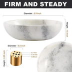 Koville Luxury Natural White Marble Incense Holder, Upgraded 6" Incense Holders for Sticks, Sturdy Incense Burner Ash Catcher, Ideal for Meditation, Relaxing, Easy to Clean