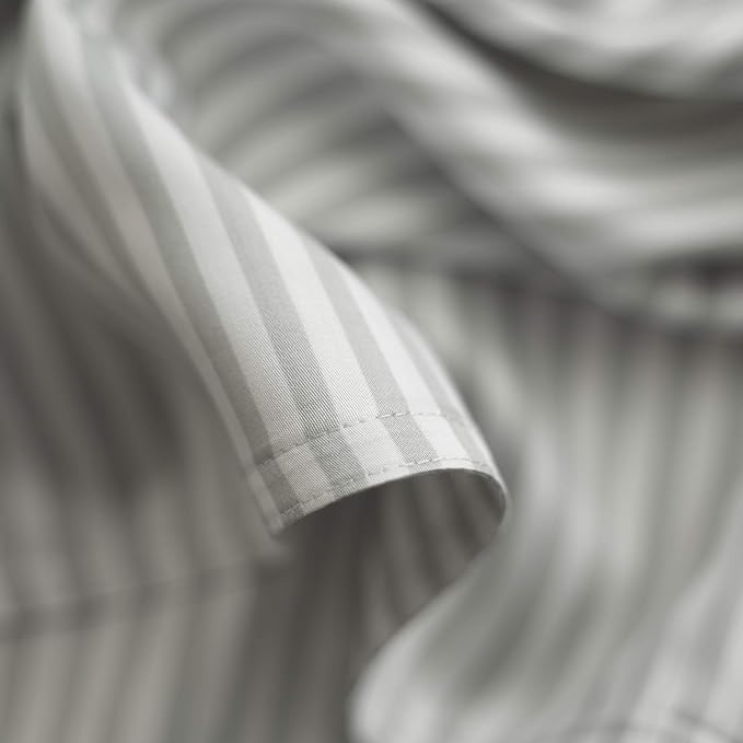 Twin Sheets by Pure Bamboo, Genuine 100% Organic Viscose Derived from Bamboo Bed Sheet Set, Luxuriously Soft & Cooling, Double Stitching, Lifetime Quality Promise (Twin, Stripes)