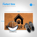 PLUS Haven Coco Coir Door Mat with Heavy Duty Backing, Natural Wipe Your Paws Doormat, 17.5”x30” for Entrance, Front Porch, Easy to Clean Entry Mat, Outdoor and Indoor Uses, Home Decor