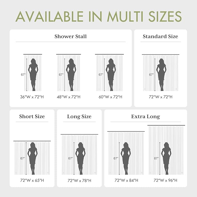 AmazerBath Shower Curtain Liner Small, 60x72 Clear Camper Shower Curtain, Waterproof Plastic Shower Liner, Lightweight PEVA Shower Curtain for Bathroom with 3 Magnets and 10 Rustproof Metal Grommets