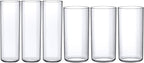 Amazing Abby - Viola Alta - Plastic Cylinder Vases (6-Piece Set), Acrylic Flower Vases for Wedding Centerpieces, Home Decorations, Office Ornaments, Shatter-Proof, 10" + 12" (H) (Not Glass)