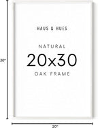 HAUS AND HUES 20 x 30 Frame -20 By 30 Picture Frame, 20x30 Poster Frame Wood, Big 20 Inch x 30 Inch Frame, Natural 30x20 Picture Frame, 20 x 30 Picture Frame (20x30 White Frame)