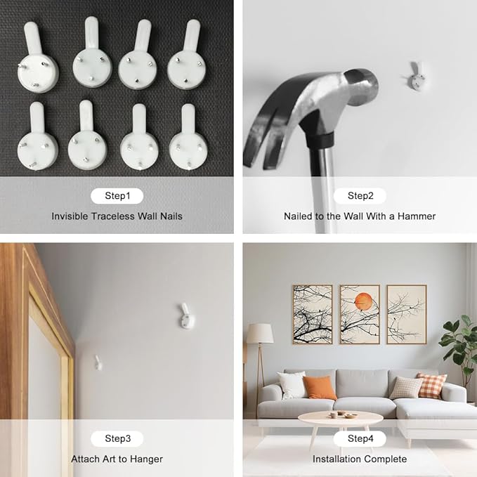 Celestdeco Large Vintage Tree Branch Framed Canvas Wall Art Set, Retro Tree Drawing Wall Decor, Nature Botanical Wall Painting, Neutral Landscape Art Print for Living Room, Bedroom, Office - 24"X36"X3