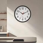 Atomic Wall Clock, Modern 12 Inch Battery Operated Wall Clocks, Analog Clock for Living Room, Office, Home, Bedroom, Kitchen, Bathroom(Black)