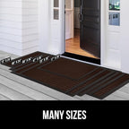 GORILLA GRIP 100% Waterproof All-Season WeatherMax Doormat, 34x58, US Designed Natural Rubber, Stain and Fade Resistant, Low Profile Indoor Outdoor Door Mats, Easy Clean Patio Mat, Coffee Squares