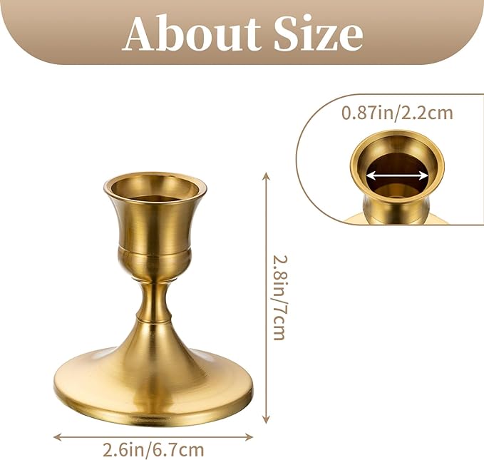 Sziqiqi Gold Candlestick Candle Holders - Decorative Candle Holders for Candlesticks Taper Candles Set of 2 for Dinning Table Fireplace Mantel Home Coffee Decorations