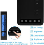 Smart Desk Lamp with Dual USB Charging (Type-C/USB-A) & 2 AC Outlets, Digital Clock, Temperature Display, 5 Color Modes, 5 Brightness, Adjustable - for Office, Bedroom, Dorm Room, Study