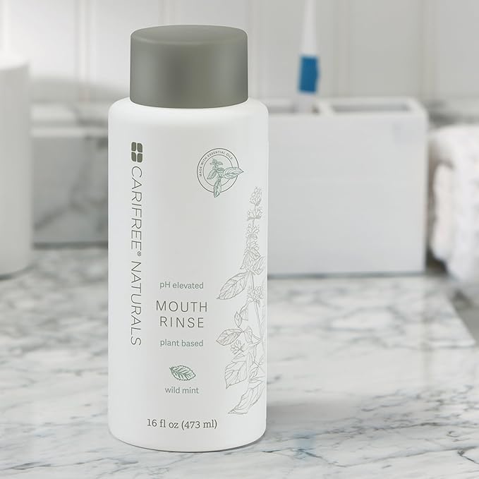 CariFree Naturals Mouth Rinse | pH Elevated, Fluoride-Free, with Magnolia Bark & Essential Oils, Organic Ingredients, Alcohol-Free, Dentist Recommended, Dentist Developed, Wild Mint Flavor, 16 fl oz