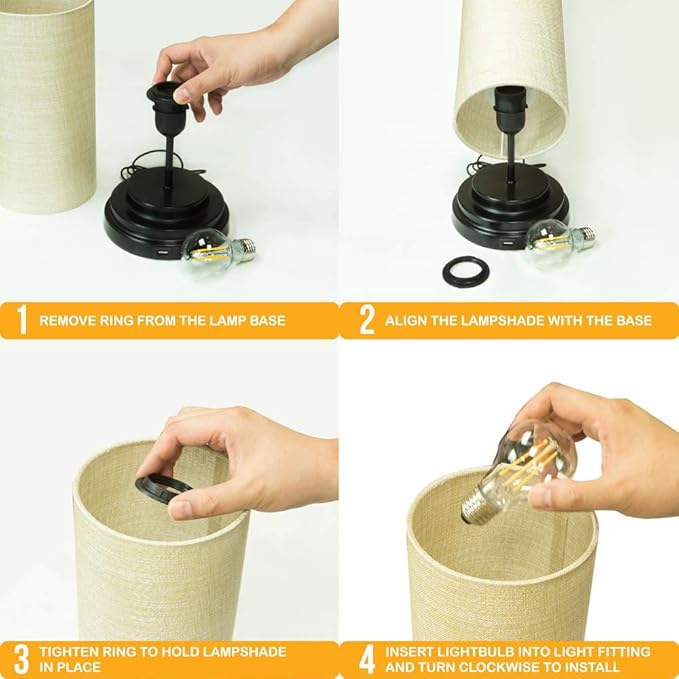 AULTRA LED Touch Table LAMP - Table Lamp Shade with Dimmable Touch Control Features & Phone Charging Port Used for Nightstand, Desk Lamp, & Bedroom Decor Light w/Adapter