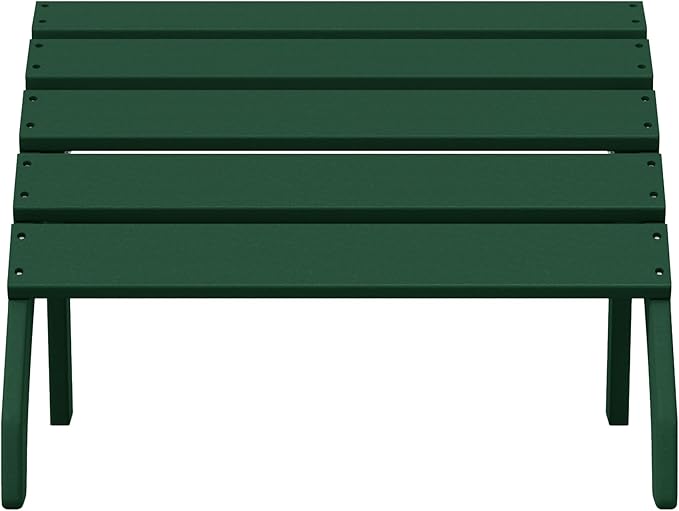 WestinTrends Dylan Outdoor Patio HDPE Adirondack Ottoman Footrest, Dark Green