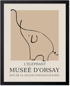 Poster Master Vintage Poster - Retro Minimalist Print - Gift for Artist, Housewarming - Elephant, Line Drawing, Sketch, Abstract - Wall Decor for Living Room, Bedroom, 24x32 Unframed Wall Art