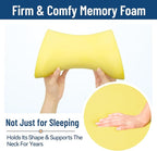 PouHenier.jh Ergonomic Headrest Pillow for Recliner Chair Sleeping Neck Support, Memory Foam Head and Neck Cushion Pillow with Adjustable Velcro for Sofa, Couch, Office Chair, Side and Rear Pockets