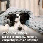 Nuzzie Chunky Knit Weighted Blanket - Breathable, Cooling, Hand Made Knit Throw Blanket for Sleep for Relaxation - Machine Washable, Stylish Design(Light Grey, Throw | 12lbs | 44"x60")