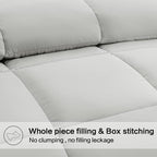 EASELAND Full Size Down Alternative Comforter - Quilted Duvet Insert for All Seasons, Soft Lightweight with Corner Tabs, Summer Winter Warm Bedding, Light Grey 82×86 Inches