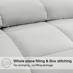 EASELAND Oversized Queen Down Alternative Comforter - Quilted Duvet Insert for All Seasons, Soft Lightweight with Corner Tabs, Summer Winter Warm Bedding, Light Grey 98×98 Inches