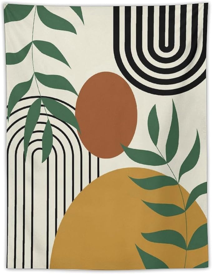 ICMOLYYENLO Boho Plant Aesthetic Tapestry, Abstract Medieval Arch Sun Home Aesthetic Wall Hanging For Bedroom Living Room Dormitory Tapestry 30x40 Inches