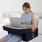 Reading Pillow for Gaming,Arm Rest Pillow for Adult, Memory Foam Gaming Pillow for Reading/Working/Game, Lap Desk Pillow Sitting in Floor Sofa/Bed(Grey and Dark Blue)