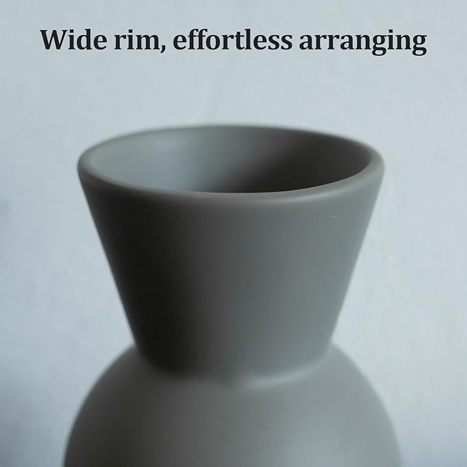 Ceramic Flower Vase, Small Vase for Centerpieces, Modern Vases for Home Decor- 3 Pcs