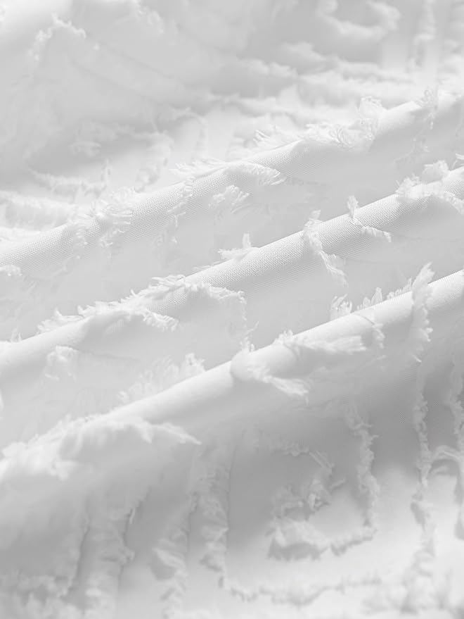 Tufted Bed Skirt King Size, Ruffled Bed Skirt with Split Corners, King Bed Skirt 18 Inch Drop, Boho King Size Bed Skirt White for Ruffled Bed Skirts, Bed Skirt King Size