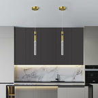 Pendant Lights Kitchen Island Light Fixtures Dimmable LED Modern Pendant Light with Bubble Crystal Pendant Lighting for Kitchen Bedroom Hallway Entryway (Gold 2-Pack)