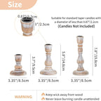 NUPTIO Rustic Candlestick Holders for Decor: Set of 6 Wood Taper Candles Holder - Vintage Candle Stick Tapered Holders for Fall Christmas Party Holiday Home Table Centerpiece