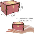 Youtang Music Box Engraved Wooden Gifts Mini Musical Box Play Dreaming for Birthday/Anniversary/Valentine's Day/Christmas (Hand Crank, Pink)