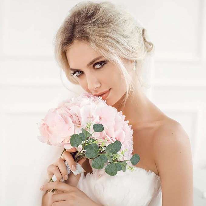 40 Pieces of Artificial Greening Eucalyptus Stem Artificial White Seeds Plant Suitable for Family Wedding Vase Center Bouquet Flower Arrangement