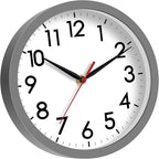 AKCISOT Wall Clock 8 Inch Silent Non-Ticking Modern Clocks Battery Operated - Analog Small Classic for Office, Home, Bathroom, Kitchen, Bedroom, School(Gray)