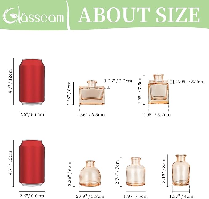 Glasseam Champagne Glass Bud Vase: Mini Small Vases for Centerpieces Cute Flower Vase Set of 5 Tiny Vases for Flowers Decorative Centerpiece for Table Decor Wedding Party Dining Room Decoration