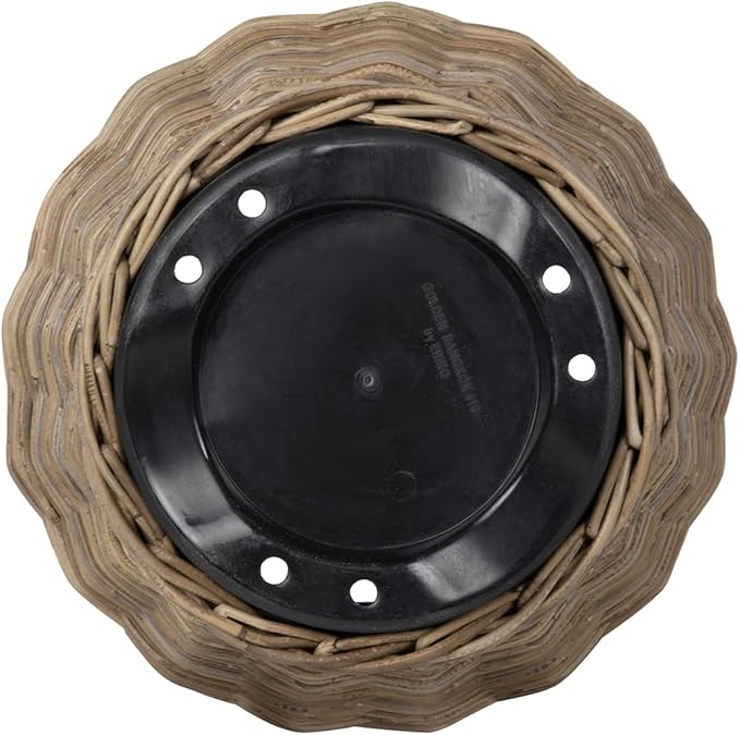 Rattan Kobo Indoor Outdoor Planter Basket with Plastic Pot X Small 1 Gallon Soil Capacity