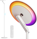 Honeywell 3000LM LED Floor Lamp, Torchiere Floor Lamps with Remote Control, F2 Sunturalux™ 40W Eye-Caring Reading Light, 2700-5000K 6 RGB Modes RGB Standing Lamp for Bedroom Living Room Office White