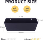 Wall Hanging Planters for Outdoor Plants 16 Inch Large Metal Fence Pots with Hooks for Outside Garden Balcony Plants 3PCS（Black）