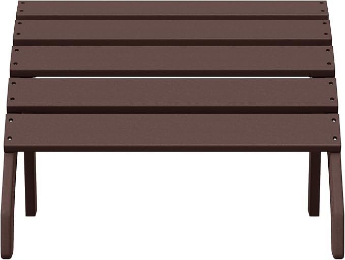 WestinTrends Dylan Outdoor Patio HDPE Adirondack Ottoman Footrest, Dark Brown