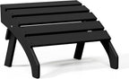 WestinTrends Dylan Outdoor Patio HDPE Adirondack Ottoman Footrest, Black
