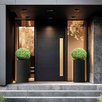 Galvanized Steel Metallic Heavy Planter for Outdoor Plants Metal Planters Box 14"x14"x30" Spliced Flower Planter with Partitions for Outside,Indoor,Garden (Black, 14 * 14 * 30)