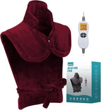 Ruqiji 26" x 35" Neck&Shoulder&Back Heating Pad with Fast-Heating Technology&12 Temperature Settings, Pain Relief for Back/Neck/Shoulders/Menstrual Pain, Christmas Gifts for Women Men Mom Dad(Red)