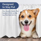 Wrap Around Dust Ruffle Bed Skirt - White - Twin/Twin XL Size Beds with 15 Inch Drop - Easy Fit Elastic Strap - Adjustable Pleated Bedskirt w/Brushed Fabric - Wrinkle Free - Women, Men, Kids & Teens