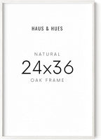 HAUS AND HUES 24 x 36 Poster Frame - Set of 1 24x36 White Poster Frame, Wooden Picture Frames, 24x36 Poster Frame White Poster Frames 24x36, Poster Frame 24x36 Frame White Frame (White Oak Frame)