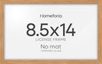 Homeforia 8.5x14 Marriage License Frame Wood, High End Natural Oak 8.5 x 14 Certificate Frames, 14x8.5 Light Wooden Frame for Wall & Tabletop, 8.5by14 Picture Frame, Tempered Glass, Wall Kit, Set of 1