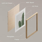 SIGNWIN Framed Green Cactus Snake Plant Wall Art, Set of 4 Collage Desert Landscape Wall Decor Prints, Nature Wilderness Wall Décor for Living Room, Bedroom - 12"x16" Natural