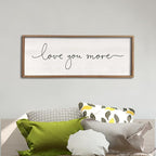 Love You More Sign 32''×12'' Master Bedroom Above Over Bed Wall Decor Modern Farmhouse Large Vintage Wood Framed Hanging Over Bed Bedside Wall Art (Wood)