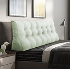 Daneey Multifunctional Headboard Pillow Heighten Headboard Wedge Pillow Bolster Pillow for Bed Reading Pillow Adult Back Pillow for Sitting in Bed Wedge Pillow Headboard with Removable Beige Cover