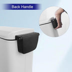 Bathroom Trash Can with Lid，5 Liter / 1.3 Gallon Small Trash Can with Removable Liner Bucket, Soft Close lid & Step Pedal, Stainless Steel Trash Bin for Bathroom,Bedroom,Home Office, White