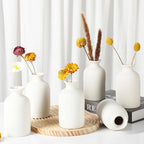 YANLING 6 Pcs White Vase Ceramic Vases for Home Decor, 5.6 inch White Ceramic Vases for Centerpieces Small Boho Vases, Pampas Grass Vases Table Vase for Dried Flowers Decor