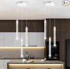Mini Chandelier Crystal Pendant Lights Integrated LED Pendant Light Fixtures Kitchen Island Chandeliers Pendant Lighting for Dining Room Bubble Chromed Finished Ceiling Hanging Lights 2700K 6000K