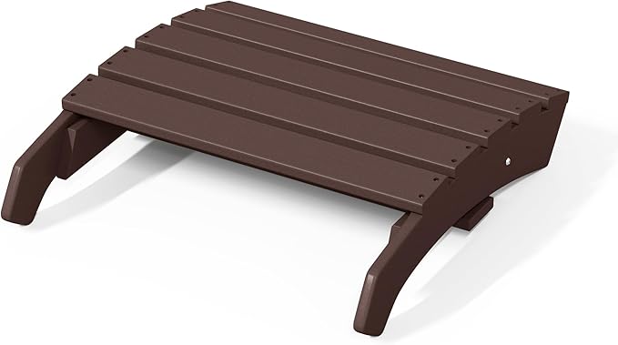 WestinTrends Dylan Outdoor Patio HDPE Adirondack Ottoman Footrest, Dark Brown