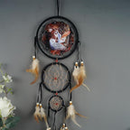 Remorelt Wolf Eagle Bear Dream Catcher Bedroom Wall Decor, Christmas Home Decoration, Room Accessory, White Moon Feather Decoration - Unique Home Craft Wall Pendant (DC28 6Inch Set 2 Owl Horse)