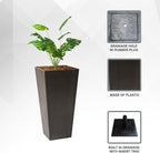 XBrand Modern 28-Inch Square Planter, Modern Tapered Planter Perfect for Indoor & Outdoor, Patio Décor, Set of 2