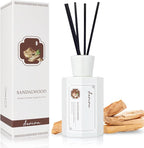 Reed Diffuser Set, Sandalwood Scented Oil Diffuser, 6.76 fl oz (200 ml) Home Fragrance Diffuser with Reed Sticks, Air Fresheners for Home, Bathroom Shelf Decor